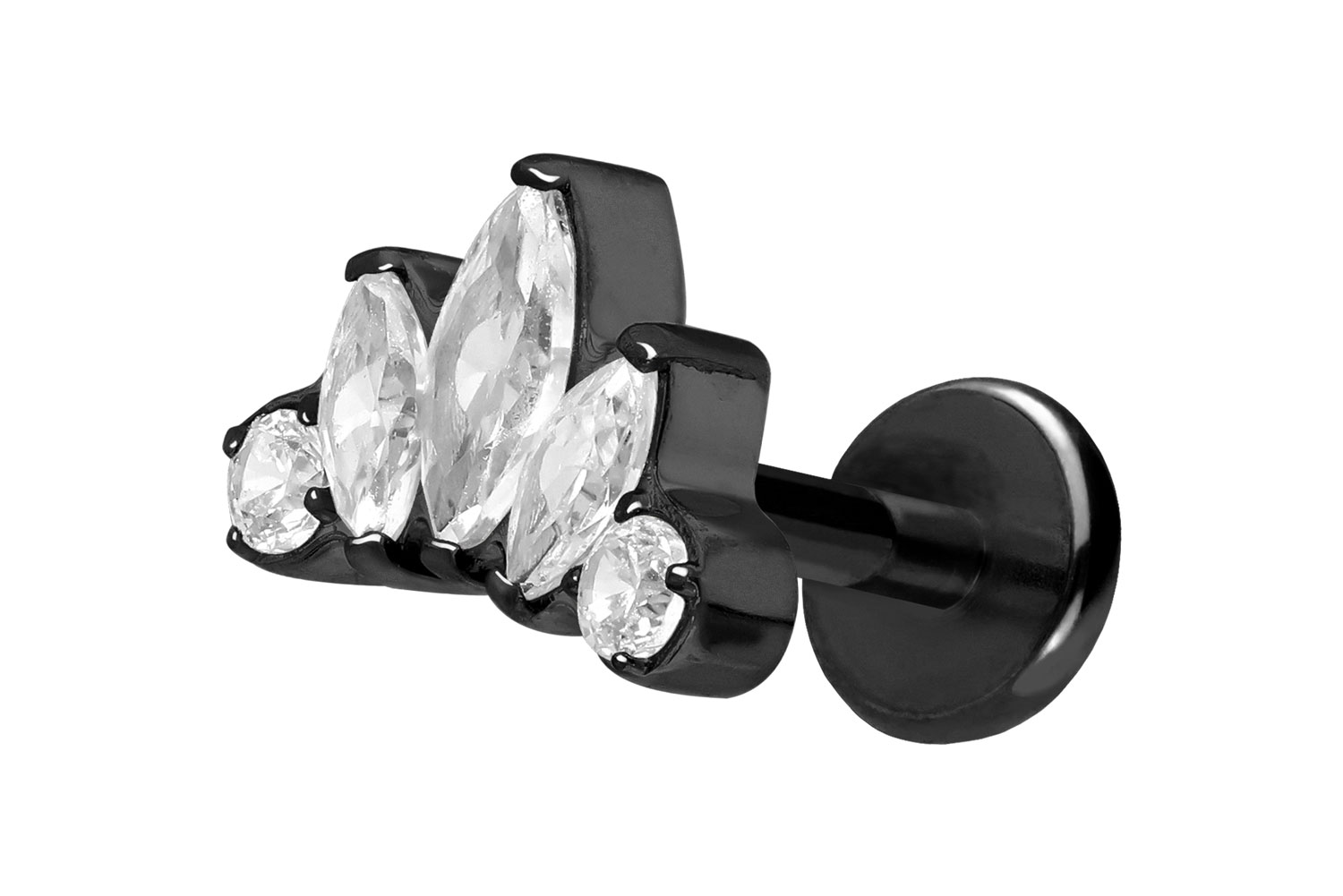 Titan Labret Piercing mit Push Fit LOTUSBLÜTE